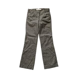 Y2K J.Crew Chino Classic Twill Pants 0S Brown Cotton Flare Beachy Office Siren